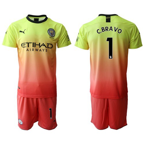 Manchester City #1 C.Bravo Away Soccer Club Jersey Manchester City #1 C.Bravo Away Soccer Club Jersey