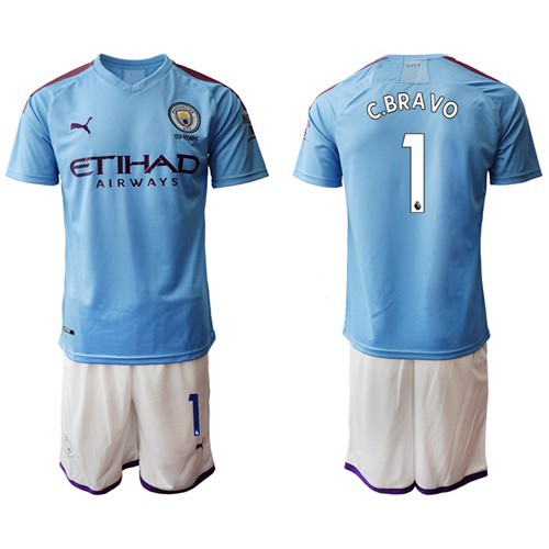 Manchester City #1 C.Bravo Home Soccer Club Jersey Manchester City #1 C.Bravo Home Soccer Club Jersey
