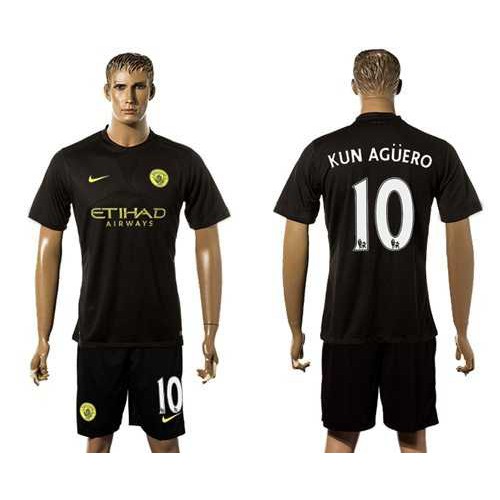 Manchester City #10 Kun Aguero Away Soccer Club Jersey Manchester City #10 Kun Aguero Away Soccer Club Jersey