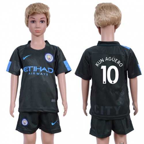 Manchester City #10 Kun Aguero Sec Away Kid Soccer Club Jersey Manchester City #10 Kun Aguero Sec Away Kid Soccer Club Jersey