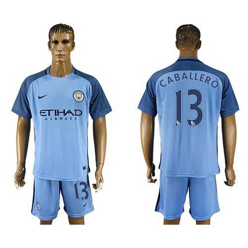 Manchester City #13 Caballero Home Soccer Club Jersey Manchester City #13 Caballero Home Soccer Club Jersey