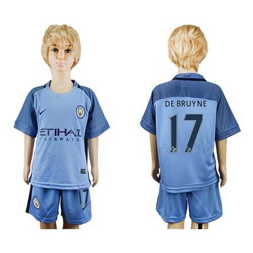 Manchester City #17 De Bruyne Home Kid Soccer Club Jersey Manchester City #17 De Bruyne Home Kid Soccer Club Jersey