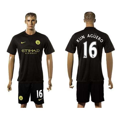 Manchester City #16 Kun Aguero Away Soccer Club Jersey Manchester City #16 Kun Aguero Away Soccer Club Jersey