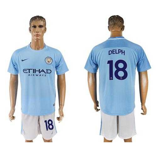 Manchester City #18 Delph Home Soccer Club Jersey Manchester City #18 Delph Home Soccer Club Jersey