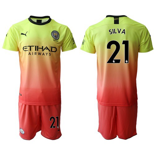Manchester City #21 Silva Away Soccer Club Jersey Manchester City #21 Silva Away Soccer Club Jersey