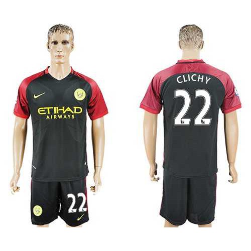 Manchester City #22 Clichy Away Soccer Club Jersey Manchester City #22 Clichy Away Soccer Club Jersey