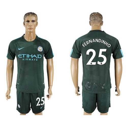 Manchester City #25 Fernandinho Sec Away Soccer Club Jersey Manchester City #25 Fernandinho Sec Away Soccer Club Jersey