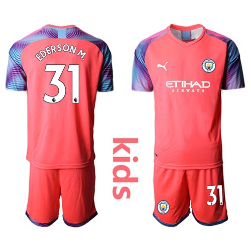 Manchester City #31 Ederson M. Pink Goalkeeper Kid Soccer Club Jersey Manchester City #31 Ederson M. Pink Goalkeeper Kid Soccer Club Jersey