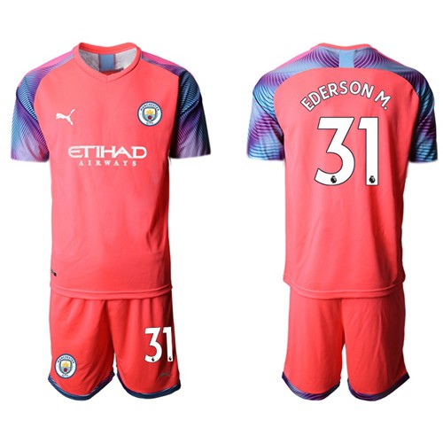 Manchester City #31 Ederson M. Pink Goalkeeper Soccer Club Jersey Manchester City #31 Ederson M. Pink Goalkeeper Soccer Club Jersey