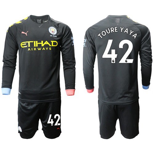 Manchester City #42 Toure Yaya Away Long Sleeves Soccer Club Jersey Manchester City #42 Toure Yaya Away Long Sleeves Soccer Club Jersey