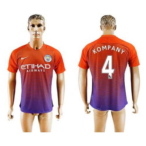 Manchester City #4 Kompany Sec Away Soccer Club Jersey Manchester City #4 Kompany Sec Away Soccer Club Jersey