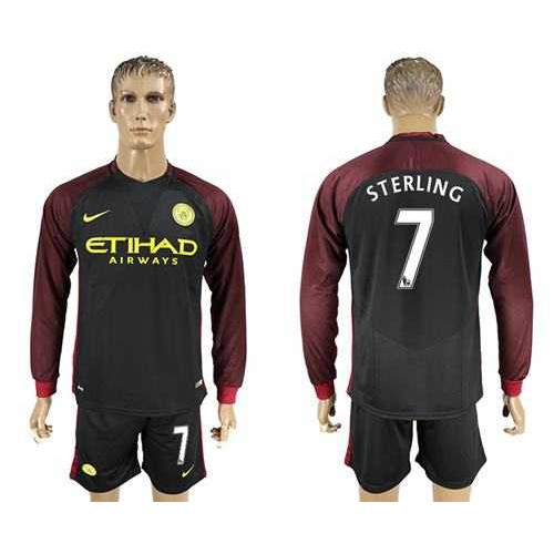 Manchester City #7 Sterling Away Long Sleeves Soccer Club Jersey Manchester City #7 Sterling Away Long Sleeves Soccer Club Jersey