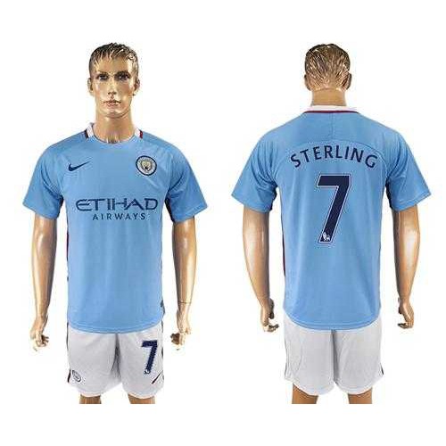 Manchester City #7 Sterling Home Soccer Club Jersey Manchester City #7 Sterling Home Soccer Club Jersey