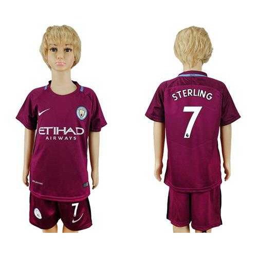 Manchester City #7 Sterling Away Kid Soccer Club Jersey Manchester City #7 Sterling Away Kid Soccer Club Jersey