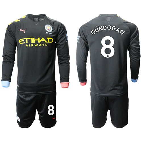 Manchester City #8 Gundogan Away Long Sleeves Soccer Club Jersey Manchester City #8 Gundogan Away Long Sleeves Soccer Club Jersey