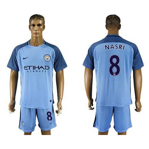 Manchester City #8 Nasri Home Soccer Club Jersey Manchester City #8 Nasri Home Soccer Club Jersey