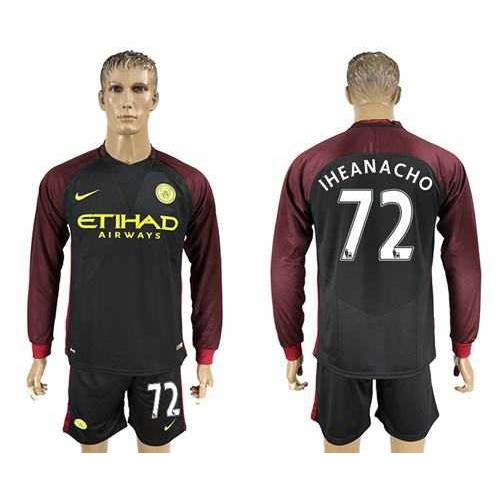 Manchester City #72 Iheanacho Away Long Sleeves Soccer Club Jersey Manchester City #72 Iheanacho Away Long Sleeves Soccer Club Jersey
