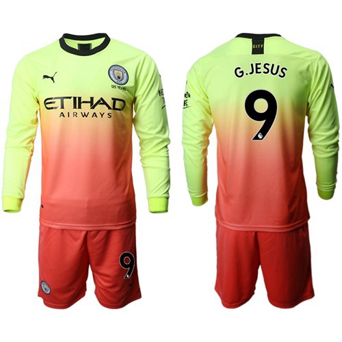 Manchester City #9 G.Jesus Third Long Sleeves Soccer Club Jersey Manchester City #9 G.Jesus Third Long Sleeves Soccer Club Jersey