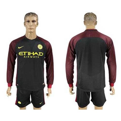 Manchester City Blank Away Long Sleeves Soccer Club Jersey Manchester City Blank Away Long Sleeves Soccer Club Jersey