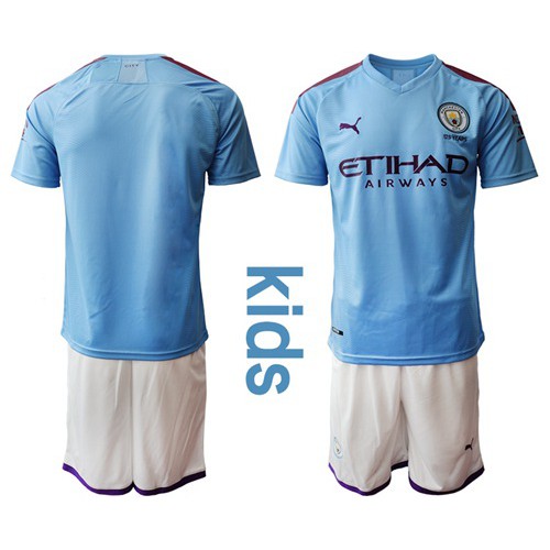 Manchester City Blank Home Kid Soccer Club Jersey Manchester City Blank Home Kid Soccer Club Jersey