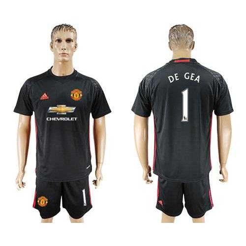 Manchester United #1 De Gea Black Goalkeeper Soccer Club Jersey Manchester United #1 De Gea Black Goalkeeper Soccer Club Jersey