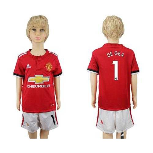 Manchester United #1 De Gea Home Kid Soccer Club Jersey Manchester United #1 De Gea Home Kid Soccer Club Jersey