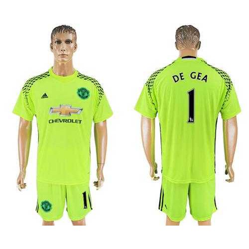Manchester United #1 De Gea Shiny Green Goalkeeper Soccer Club Jersey Manchester United #1 De Gea Shiny Green Goalkeeper Soccer Club Jersey