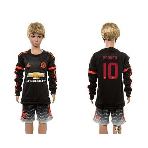 Manchester United #10 Rooney SEC Away Long Sleeves Euro Premium Kid Soccer Club Jersey Manchester United #10 Rooney SEC Away Long Sleeves Euro Premium Kid Soccer Club Jersey