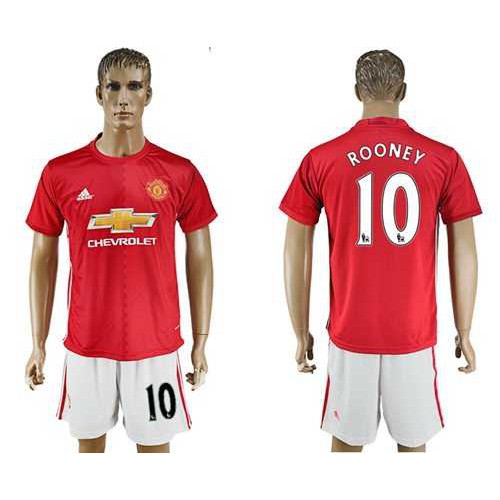 Manchester United #10 Rooney Red Home Soccer Club Jersey Manchester United #10 Rooney Red Home Soccer Club Jersey