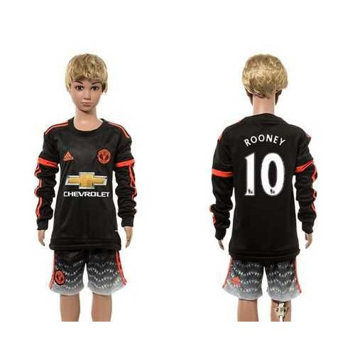 Manchester United #10 Rooney SEC Away Long Sleeves Kid Soccer Club Jersey Manchester United #10 Rooney SEC Away Long Sleeves Kid Soccer Club Jersey