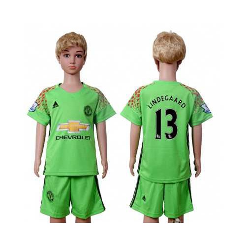 Manchester United #13 Lindegaard Green Kid Soccer Club Jersey Manchester United #13 Lindegaard Green Kid Soccer Club Jersey