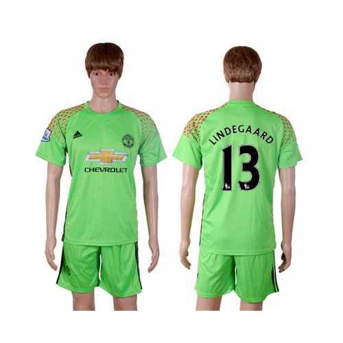 Manchester United #13 Lindegaard Green Soccer Club Jersey Manchester United #13 Lindegaard Green Soccer Club Jersey