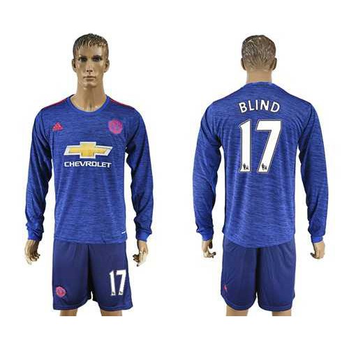 Manchester United #17 Blind Away Long Sleeves Soccer Club Jersey Manchester United #17 Blind Away Long Sleeves Soccer Club Jersey