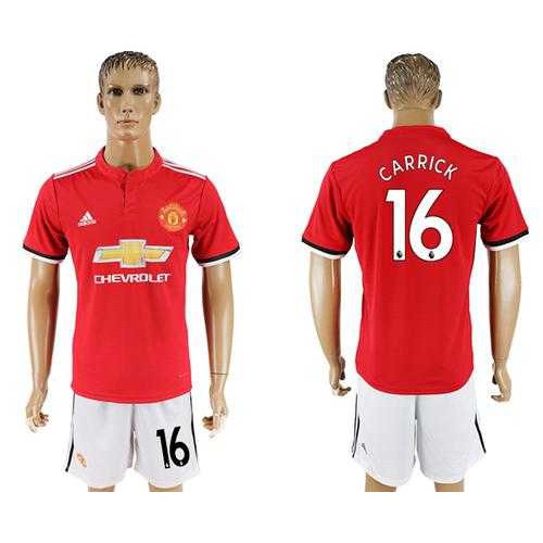 Manchester United #16 Carrick Red Home Soccer Club Jersey Manchester United #16 Carrick Red Home Soccer Club Jersey