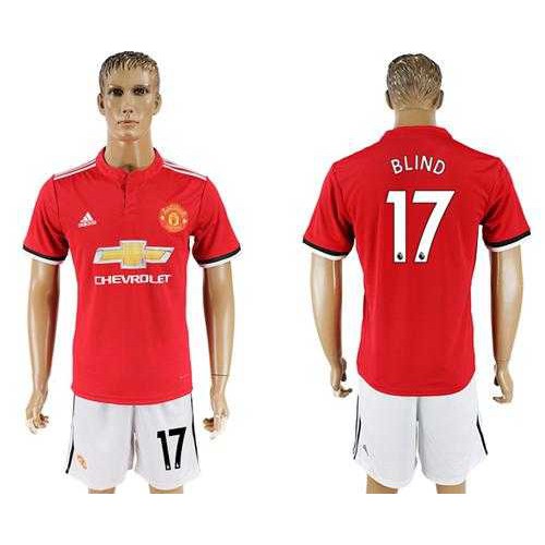 Manchester United #17 Blind Red Home Soccer Club Jersey Manchester United #17 Blind Red Home Soccer Club Jersey