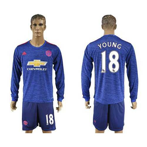 Manchester United #18 Young Away Long Sleeves Soccer Club Jersey Manchester United #18 Young Away Long Sleeves Soccer Club Jersey