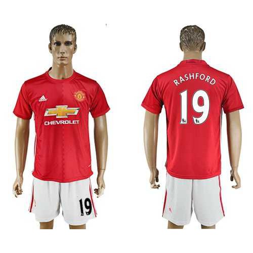 Manchester United #19 Rashford Red Home Soccer Club Jersey Manchester United #19 Rashford Red Home Soccer Club Jersey