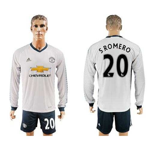 Manchester United #20 Sromero Sec Away Long Sleeves Soccer Club Jersey Manchester United #20 Sromero Sec Away Long Sleeves Soccer Club Jersey