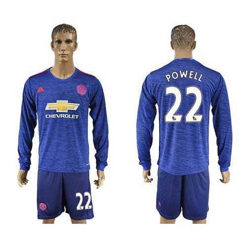 Manchester United #22 Powell Away Long Sleeves Soccer Club Jersey Manchester United #22 Powell Away Long Sleeves Soccer Club Jersey