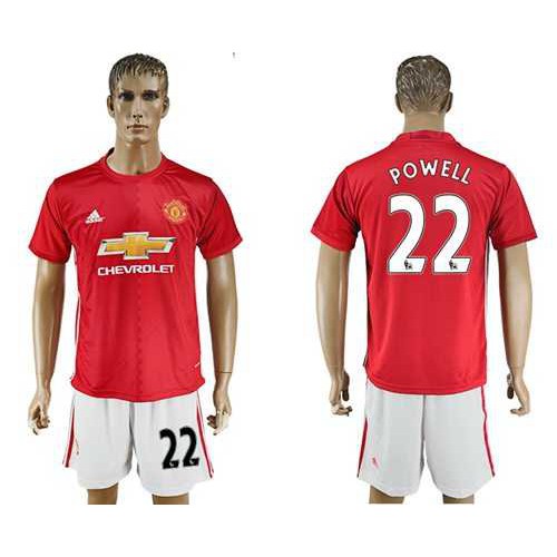 Manchester United #22 Powell Red Home Soccer Club Jersey Manchester United #22 Powell Red Home Soccer Club Jersey