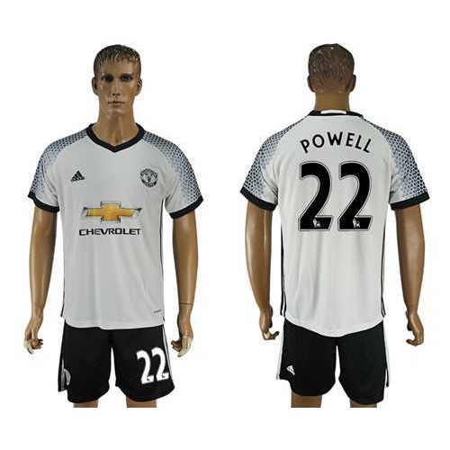 Manchester United #22 Powell White Soccer Club Jersey Manchester United #22 Powell White Soccer Club Jersey