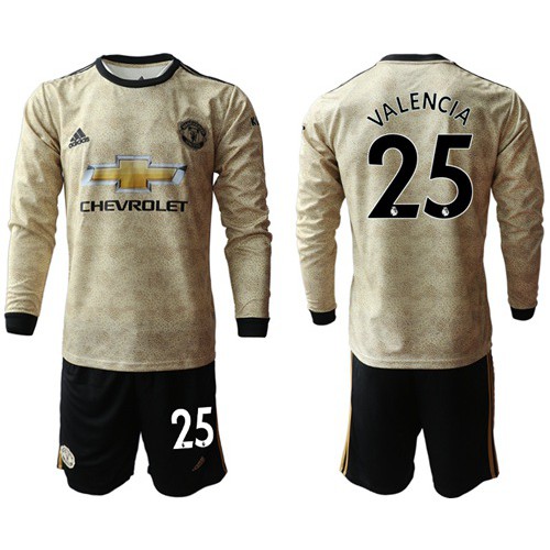 Manchester United #25 Valencia Away Long Sleeves Soccer Club Jersey Manchester United #25 Valencia Away Long Sleeves Soccer Club Jersey