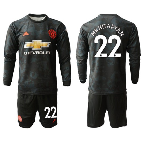 Manchester United #22 Mkhitaryan Third Long Sleeves Soccer Club Jersey Manchester United #22 Mkhitaryan Third Long Sleeves Soccer Club Jersey