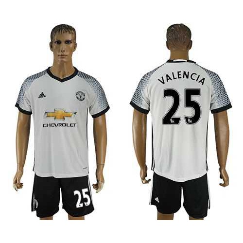 Manchester United #25 Valencia White Soccer Club Jersey Manchester United #25 Valencia White Soccer Club Jersey