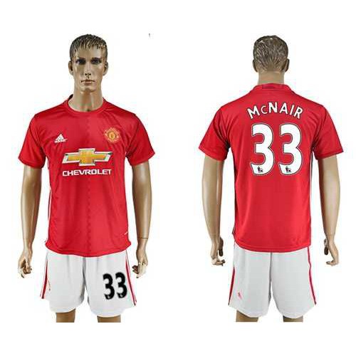 Manchester United #33 McNAIR Red Home Soccer Club Jersey Manchester United #33 McNAIR Red Home Soccer Club Jersey