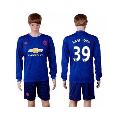 Manchester United #39 Rashford Away Long Sleeve Soccer Club Jersey Manchester United #39 Rashford Away Long Sleeve Soccer Club Jersey