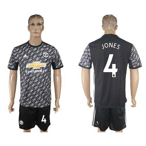 Manchester United #4 Jones Black Soccer Club Jersey Manchester United #4 Jones Black Soccer Club Jersey