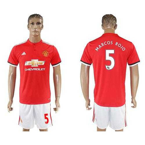 Manchester United #5 Marcos Rojo Red Home Soccer Club Jersey Manchester United #5 Marcos Rojo Red Home Soccer Club Jersey