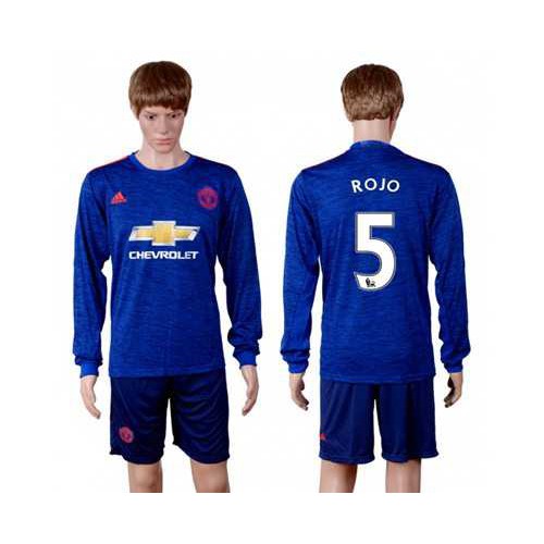Manchester United #5 Rojo Away Long Sleeves Soccer Club Jersey Manchester United #5 Rojo Away Long Sleeves Soccer Club Jersey