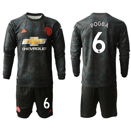 Manchester United #6 Pogba Third Long Sleeves Soccer Club Jersey Manchester United #6 Pogba Third Long Sleeves Soccer Club Jersey